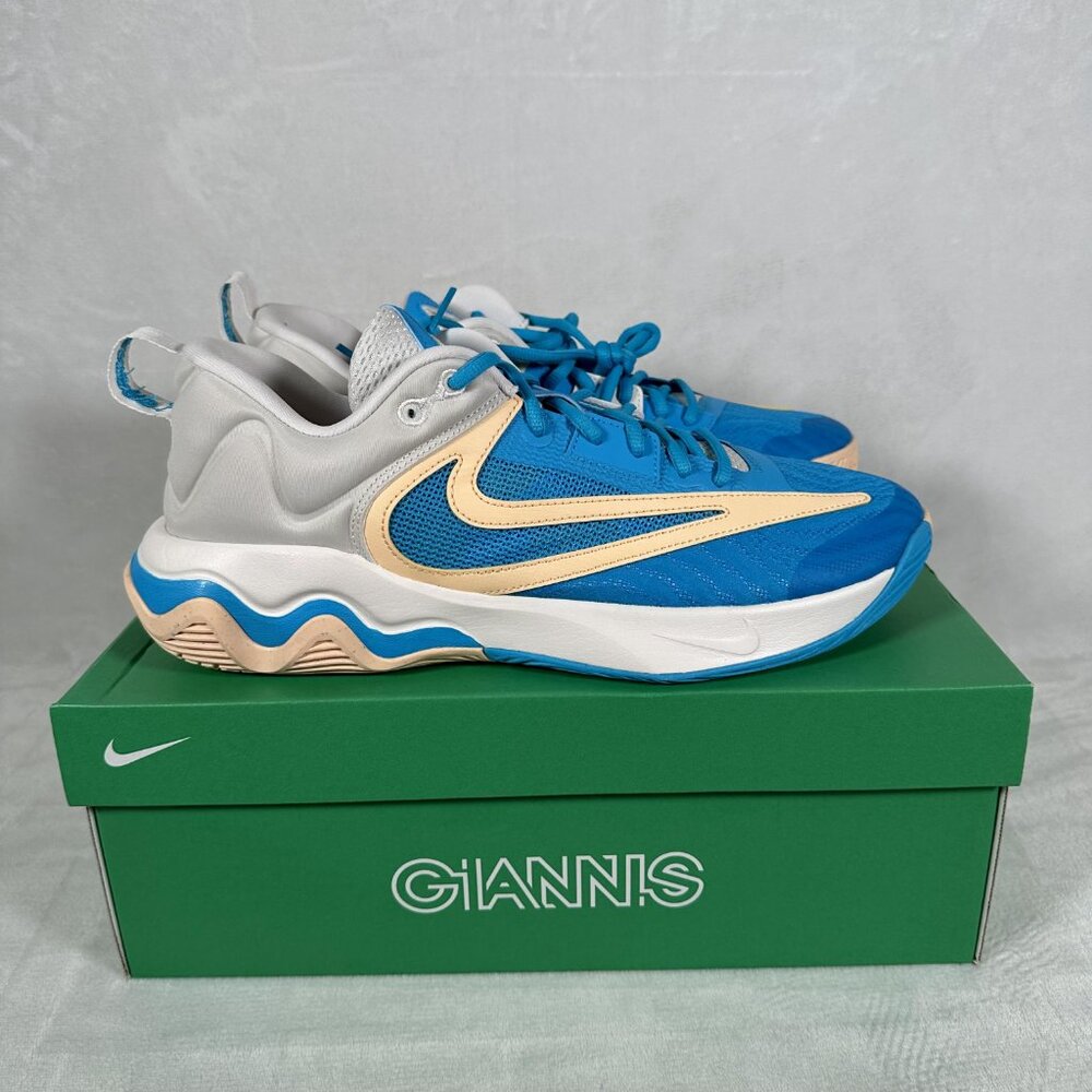 Nike Giannis Immortality 3 Men Shoes Size 12 DZ7533 002 Phantom Blue Lightning - Picture 2 of 9